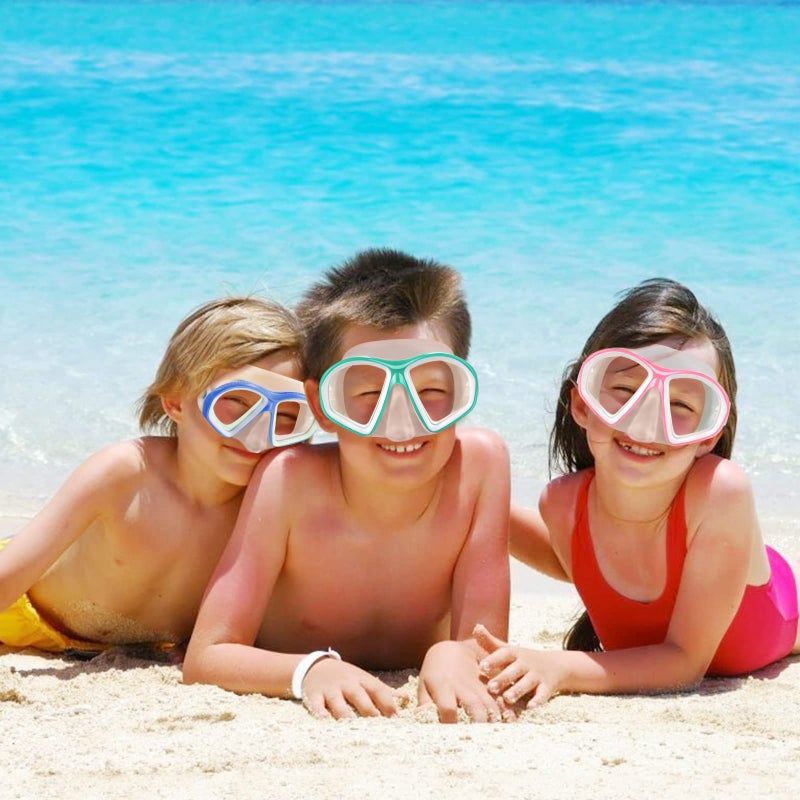 Supertrip Kids Swim Goggles with Nose Cover for Ages 6-14, Tempered Glass Fabric Strap Swimming Snorkel Mask for Pool Beach - Image 5